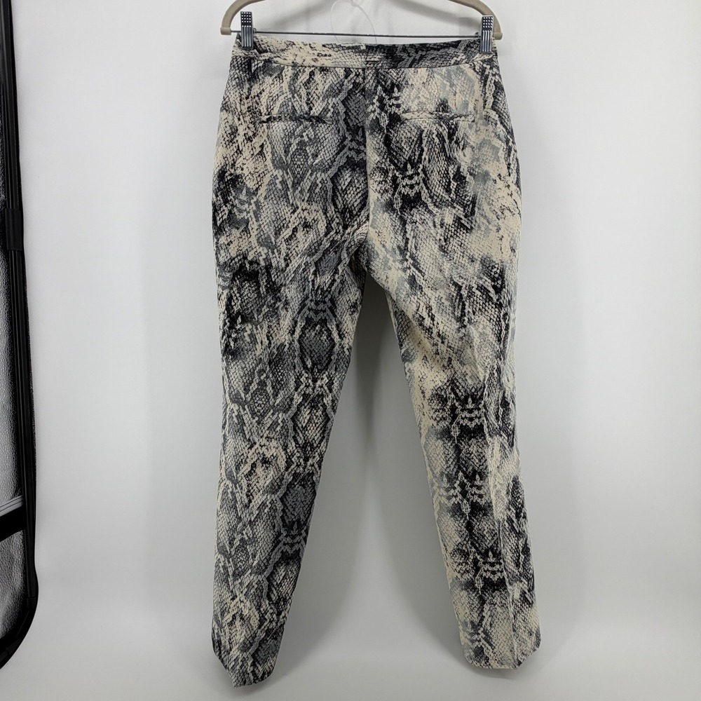 ZARA BASIC Snake Print Pants Women Size S High Rise Straight Leg Trousers - Picture 5 of 9
